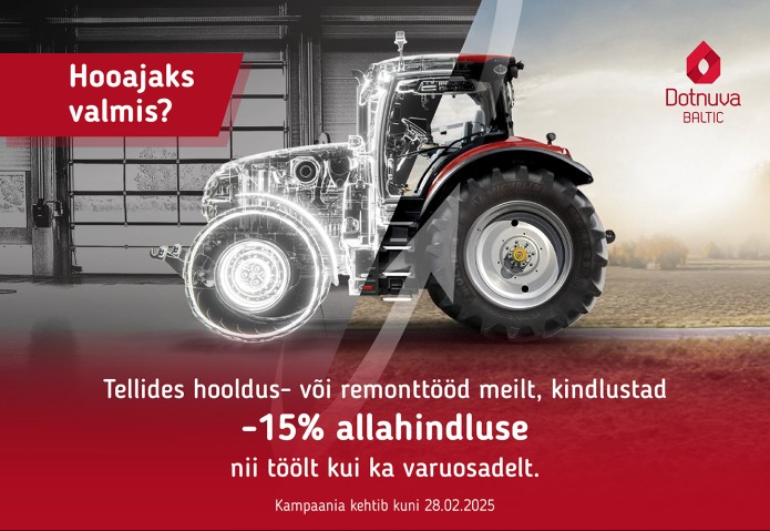 Hooldus-, remonttööd ja varuosad -15%