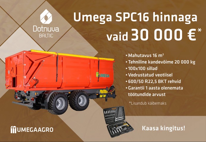Erihinnaga Umega SPC16 haagis. Kaasa kingitus! Erihinnaga Umega SPC16 haagis. Kaasa kingitus!