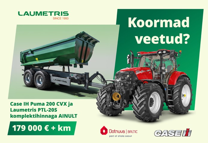 Traktor ja dumperhaagis komplektihinnaga