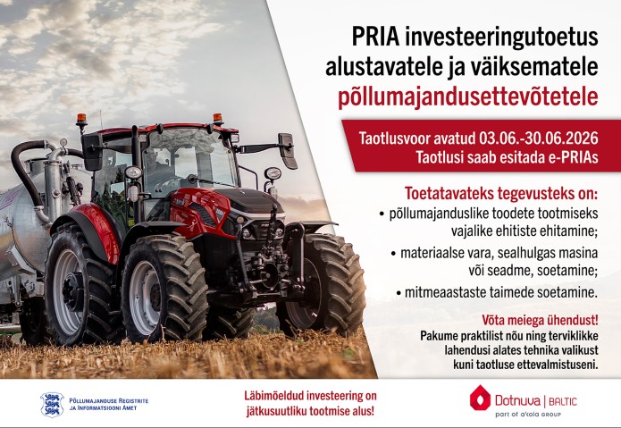 Väikeste põllumajandusettevõtete arendamise investeeringutoetus