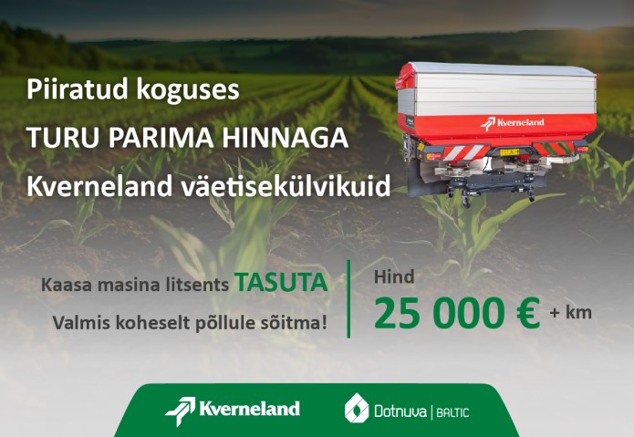 Turu parima hinnaga Kverneland väetisekülvikud