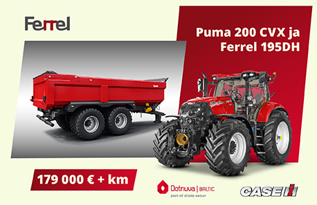 Komplektihind - Case IH traktor koos Ferrel dumperhaagisega