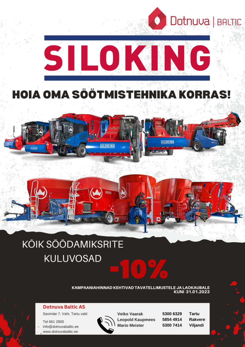 Siloking söödamiksrite kuluvosad -10%!